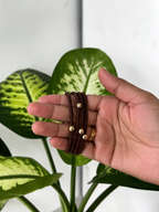 Gold Bead Hair Elastics – Set of 4