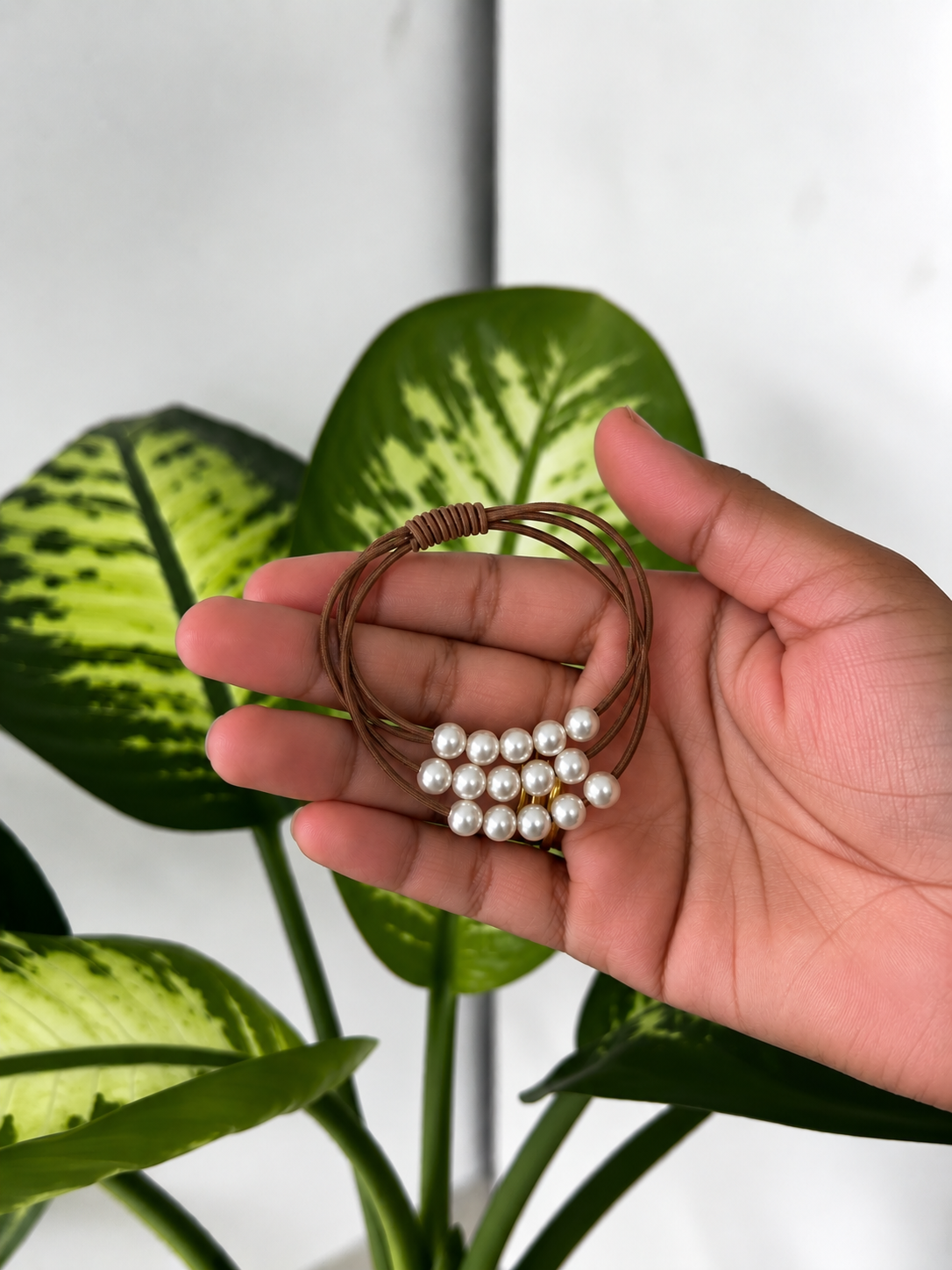 Pearl Charm Hair Ties - Set Of 2