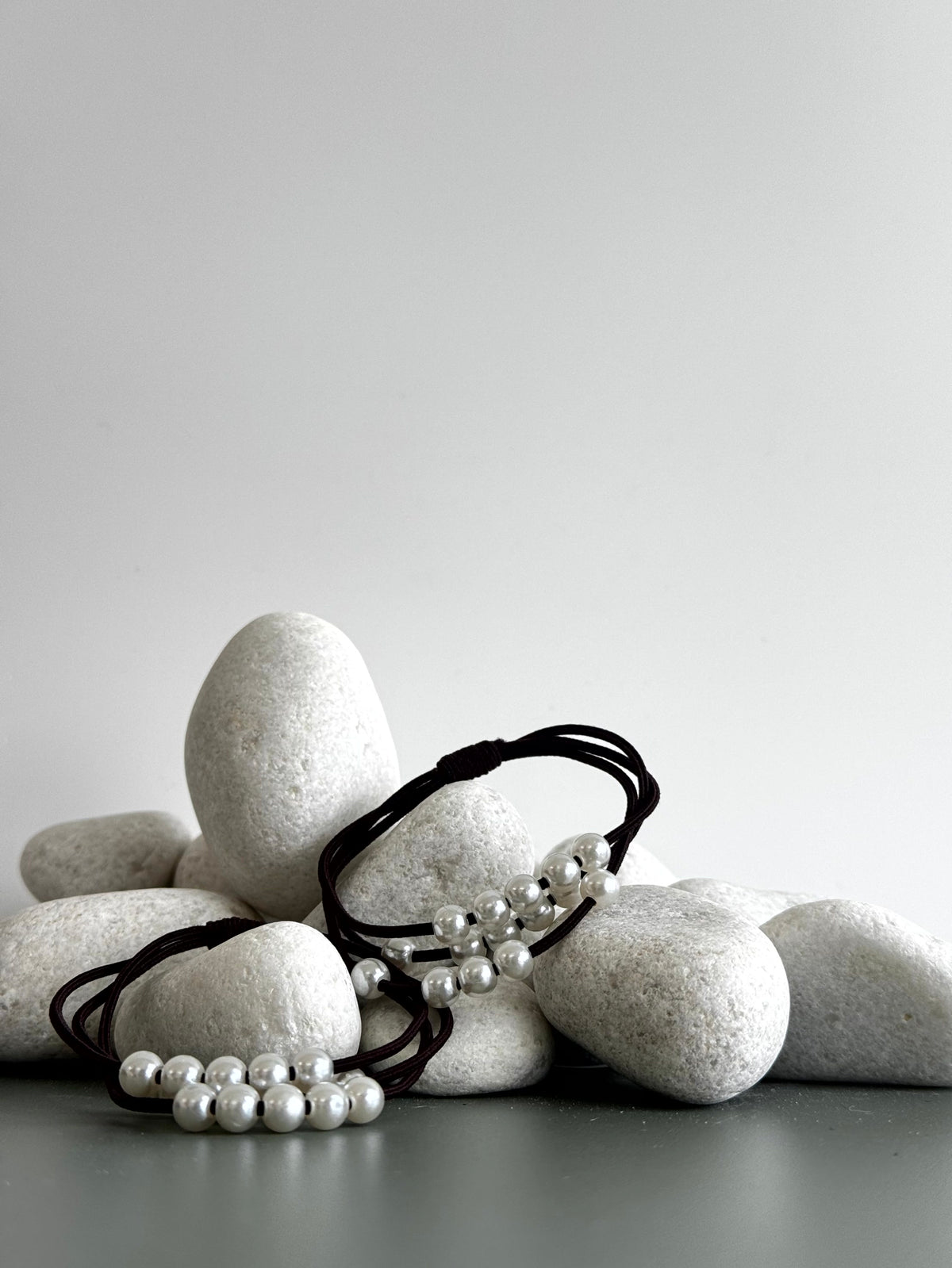Pearl Charm Hair Ties - Set Of 2