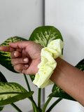 Checkered Pom-Pom Scrunchie
