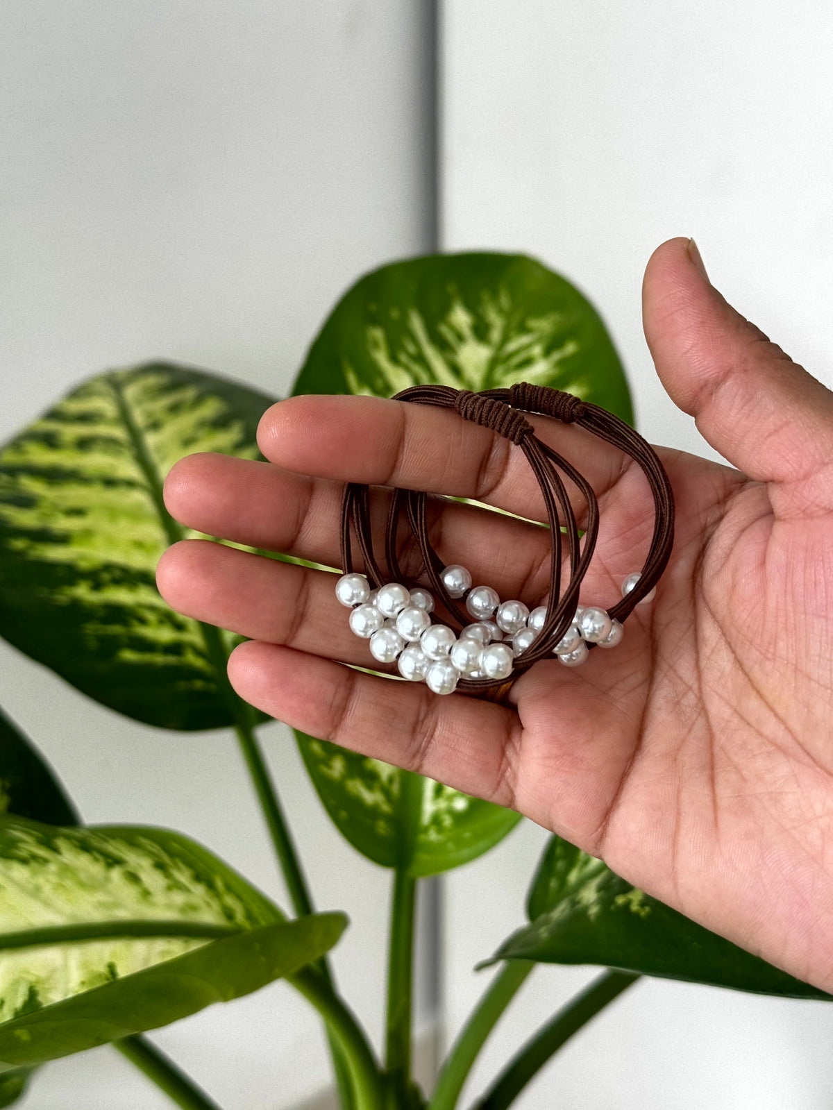 Pearl Charm Hair Ties - Set Of 2