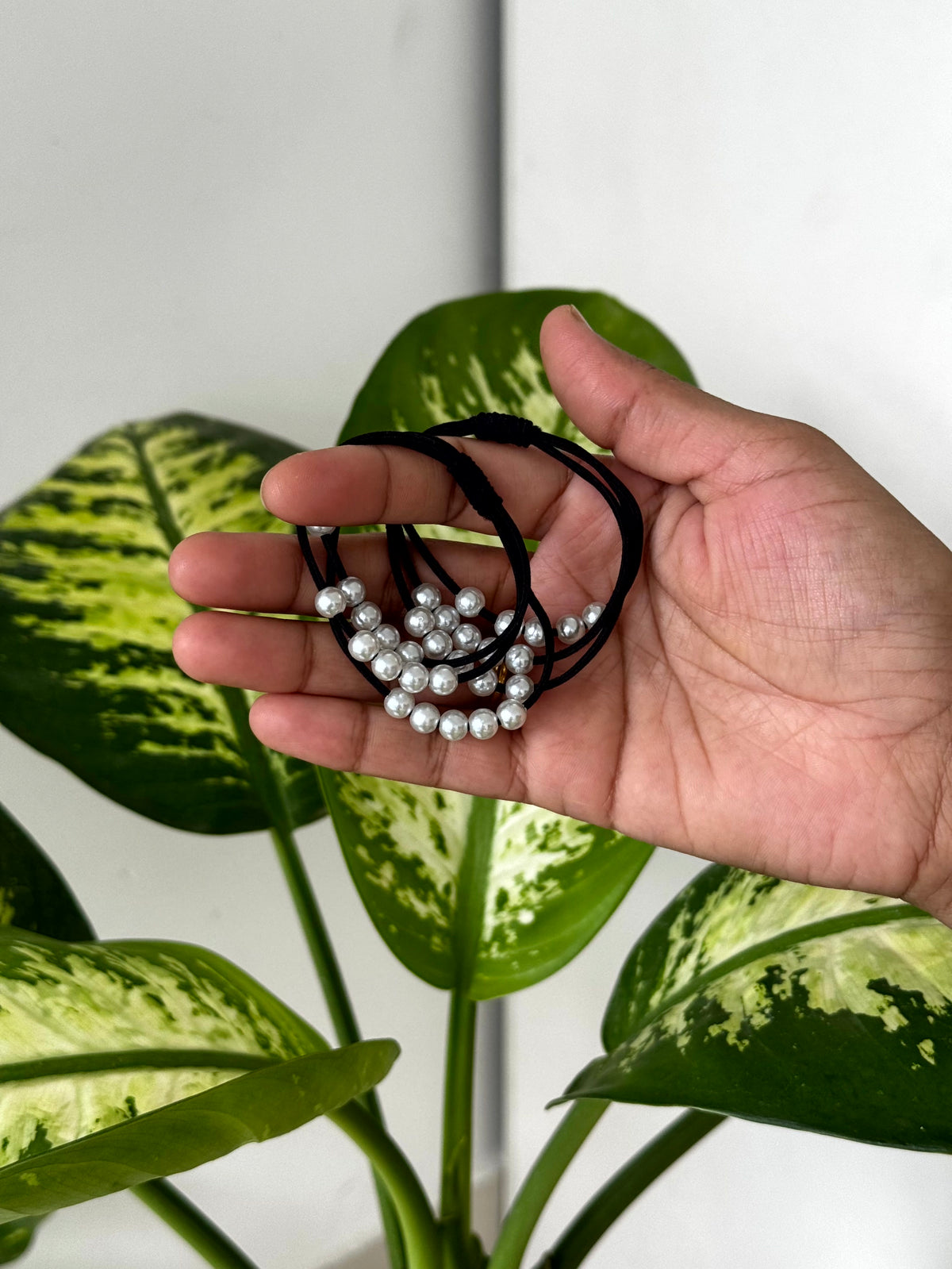 Pearl Charm Hair Ties - Set Of 2