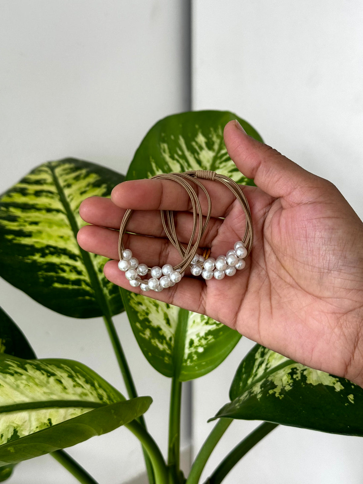 Pearl Charm Hair Ties - Set Of 2