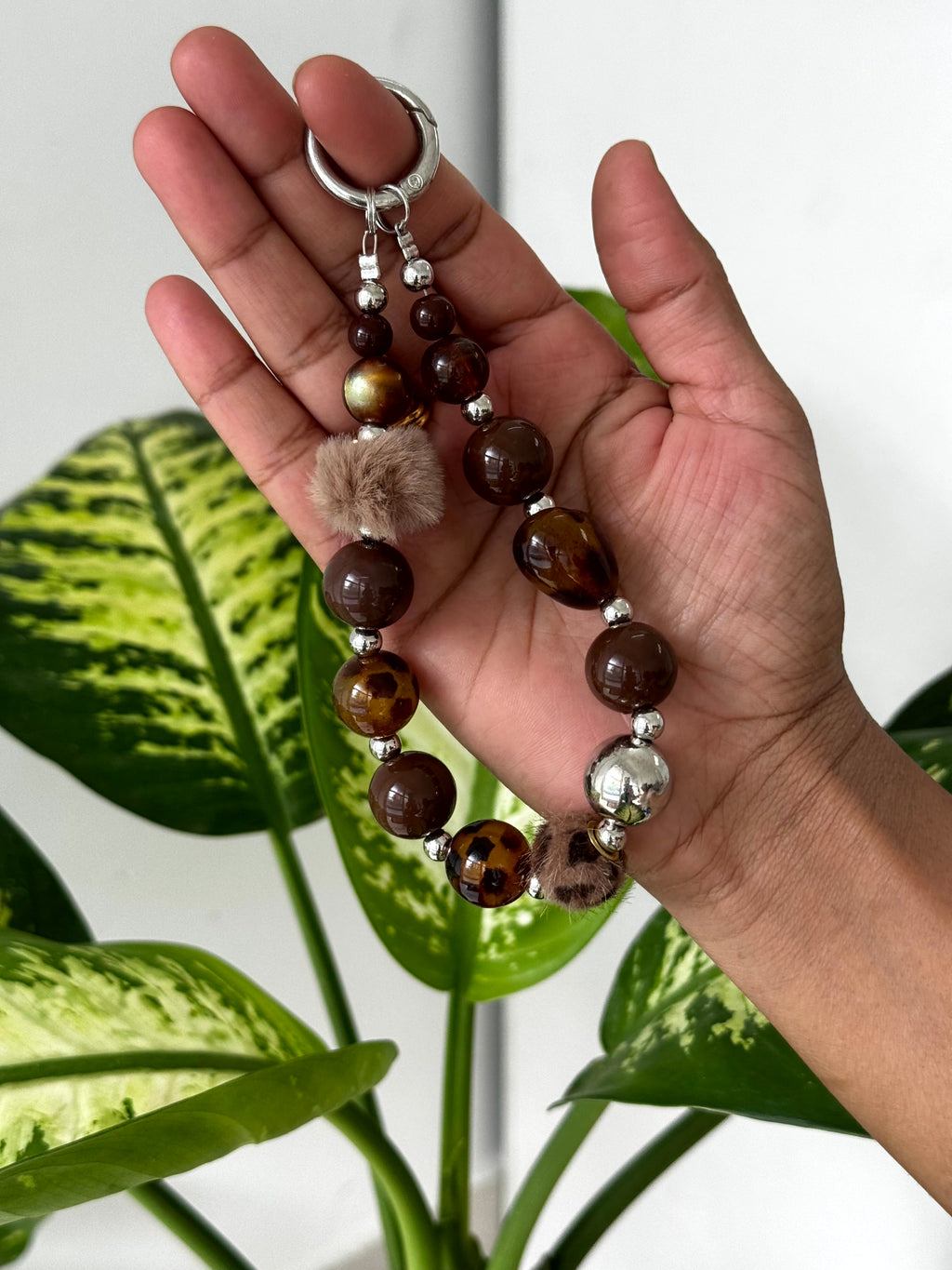 Cocoa Charm Beaded Phone Charm cum Bag Charm cum Keychain [charm holder included]
