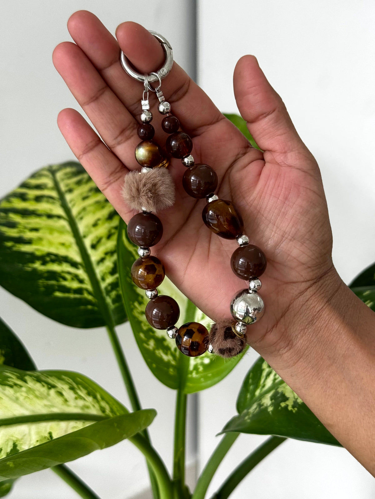 Cocoa Charm Beaded Phone Charm cum Bag Charm cum Keychain [charm holder included]