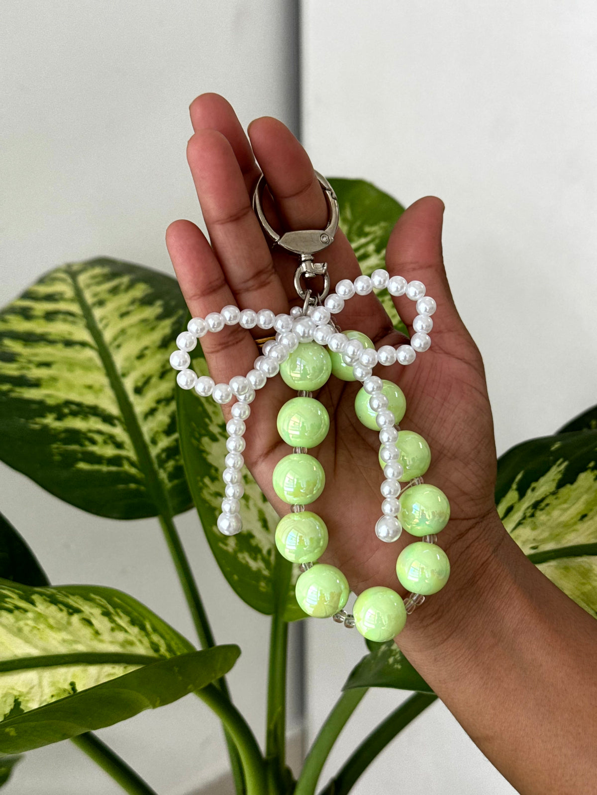 Pearl Bow Beaded Phone Charm cum Bag Charm cum Keychain [charm holder included]