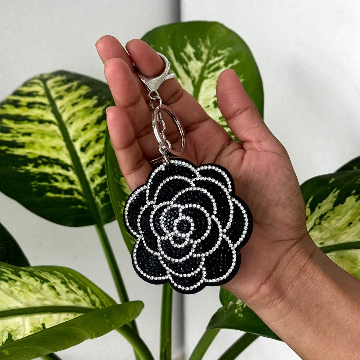 Daisy Rhinestone Keychain cum Bag Charm