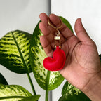 Leather Heart Keychain cum Bag Charm