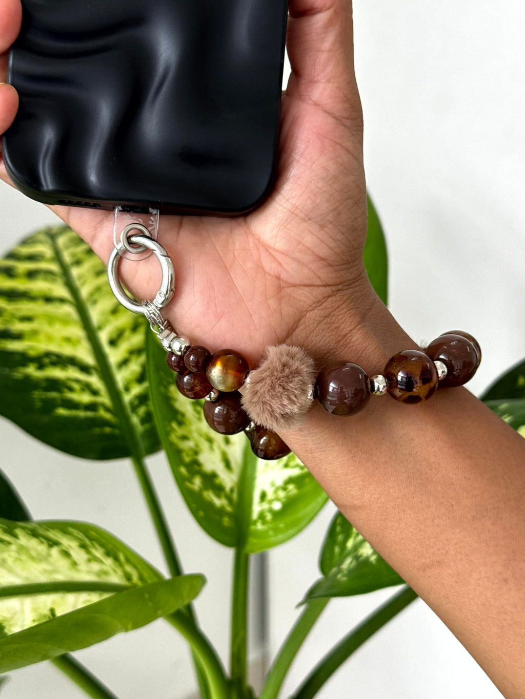 Cocoa Charm Beaded Phone Charm cum Bag Charm cum Keychain [charm holder included]