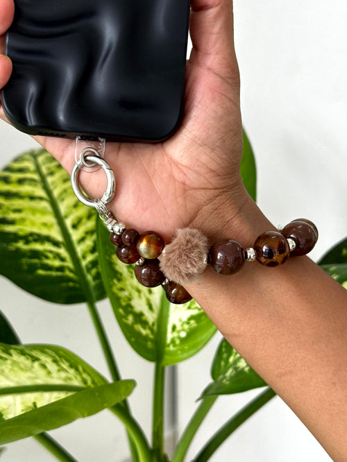 Cocoa Charm Beaded Phone Charm cum Bag Charm cum Keychain [charm holder included]