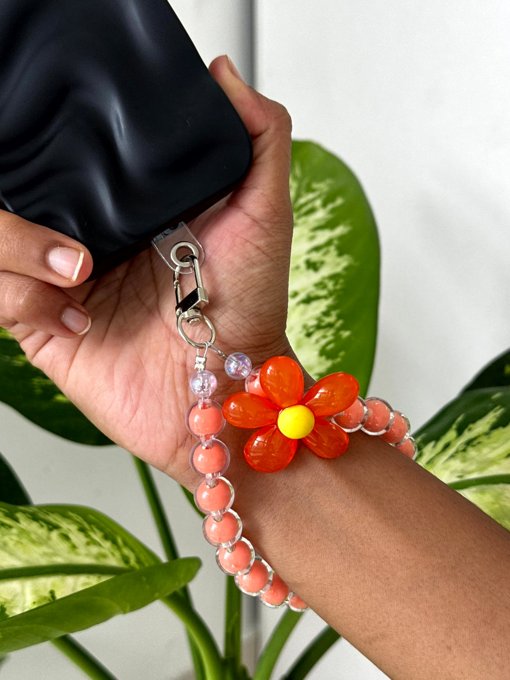 Bloom Beaded Phone Charm cum Bag Charm cum Keychain [charm holder included]