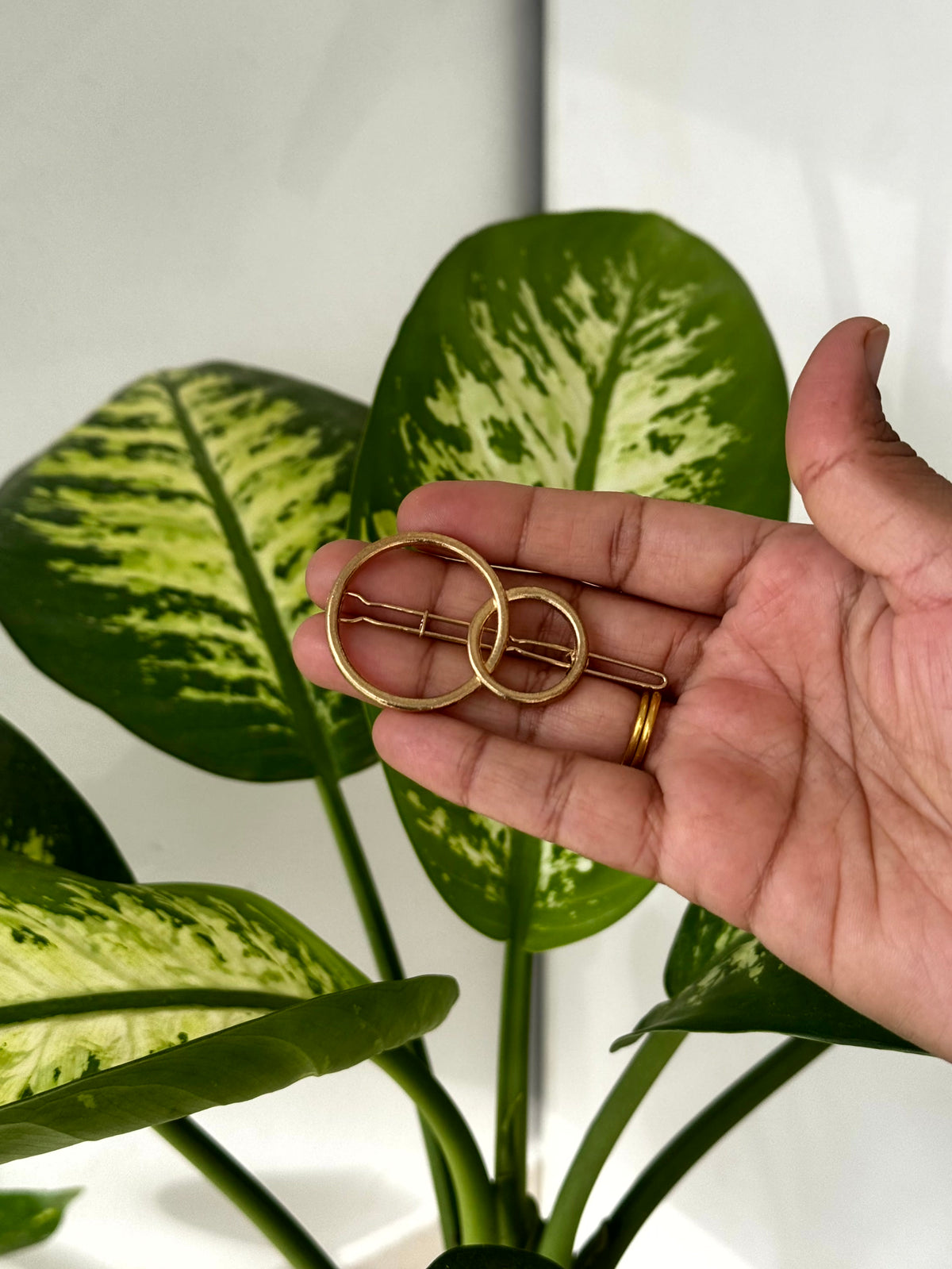 Double Circle Gold Hair Clip