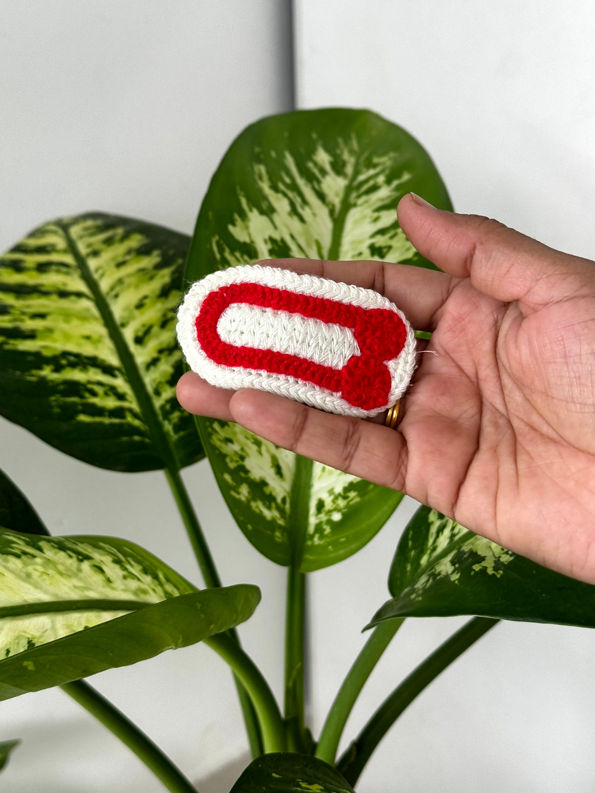 Candy Cane Crochet Clip