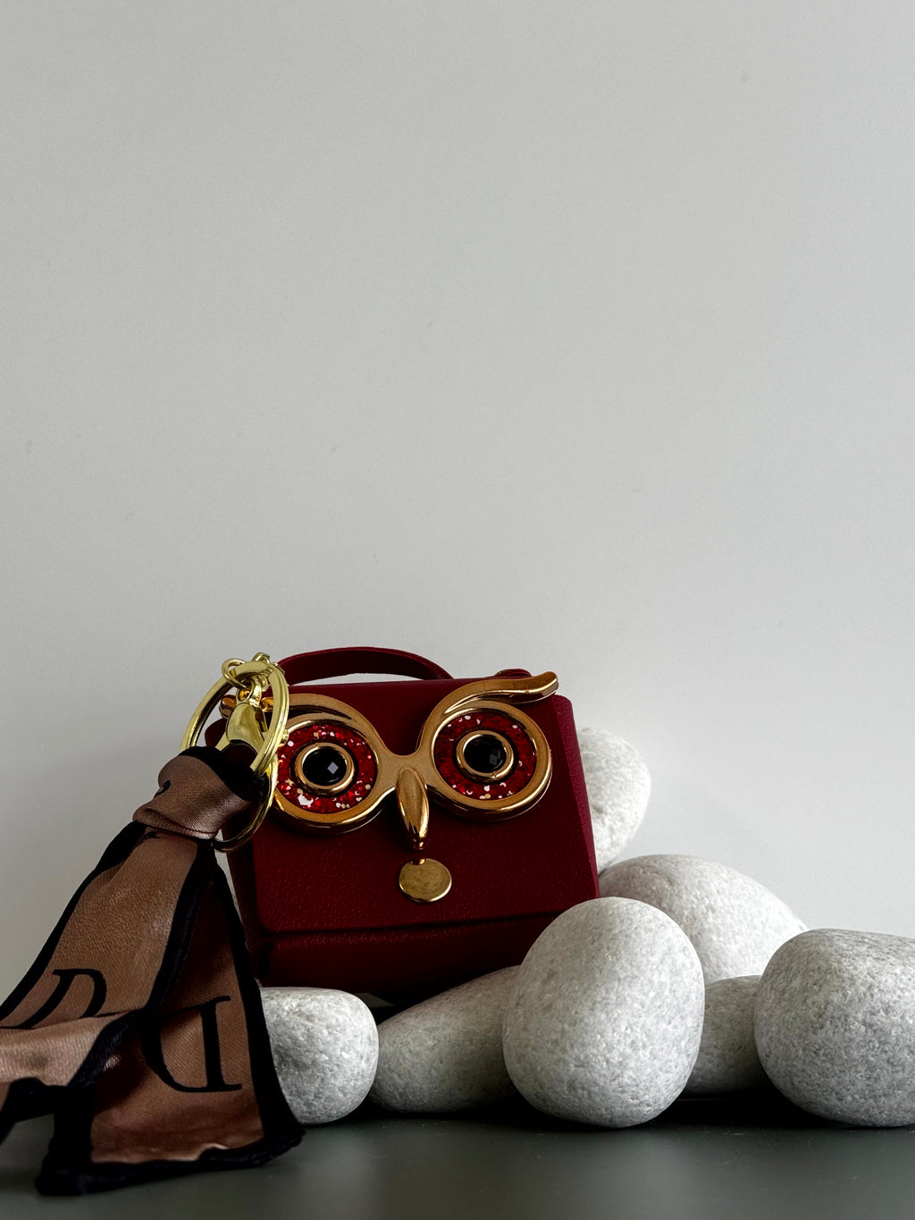 Owl Charm Mini Pouch Bag Charm cum Keychain