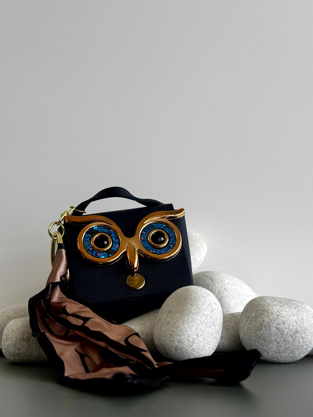 Owl Charm Mini Pouch Bag Charm cum Keychain