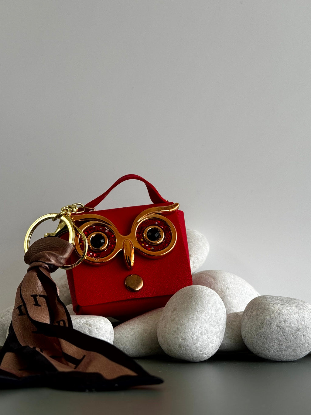 Owl Charm Mini Pouch Bag Charm cum Keychain