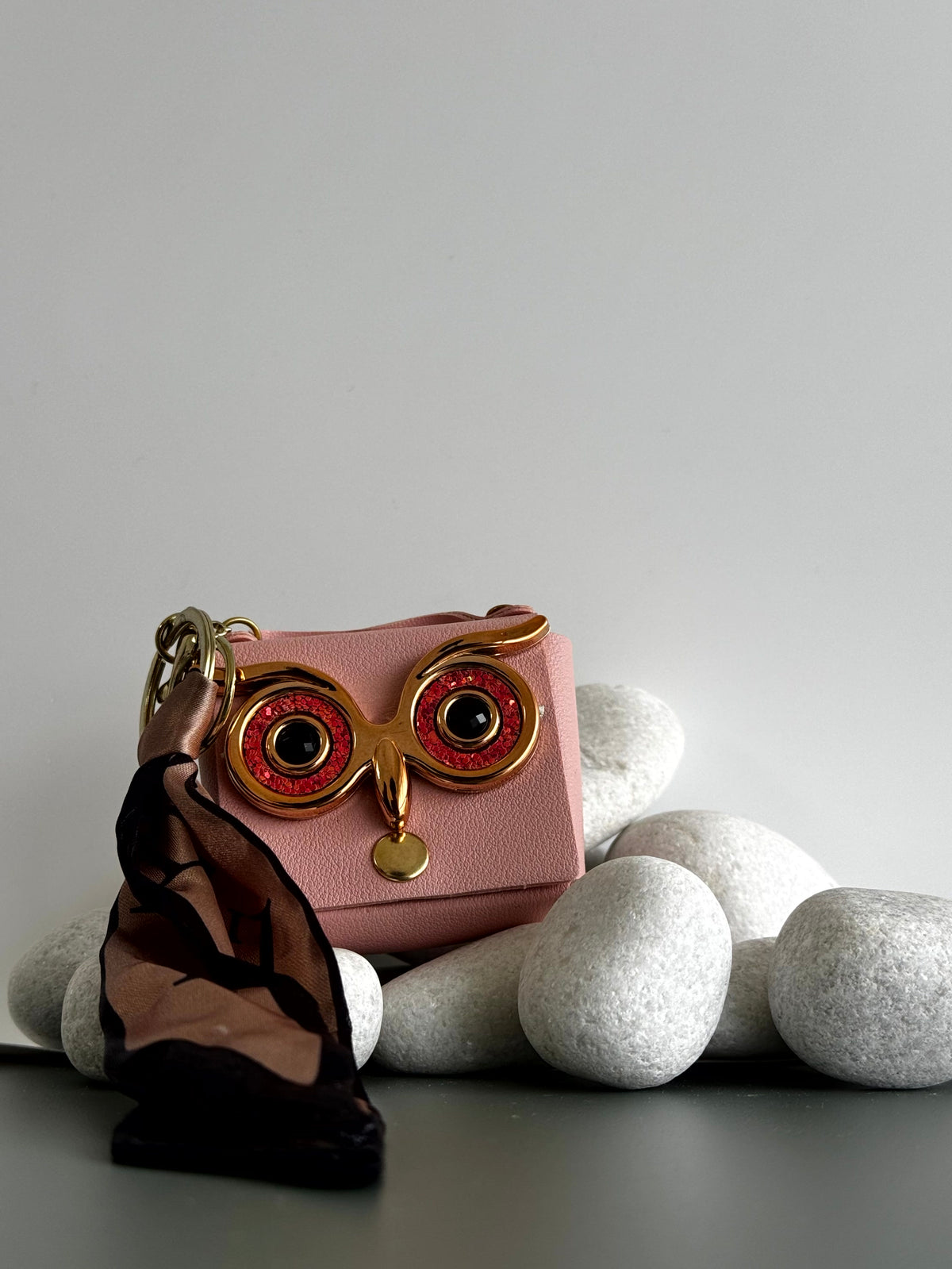 Owl Charm Mini Pouch Bag Charm cum Keychain