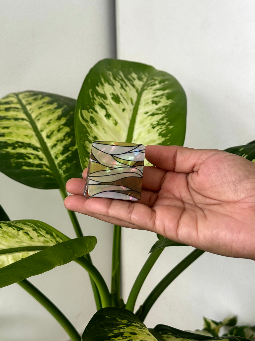 Premium Abstract Wave Square Claw Clips
