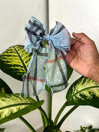 Plaid Sheer Bow Clip