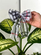 Plaid Sheer Bow Clip