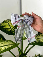 Plaid Sheer Bow Clip