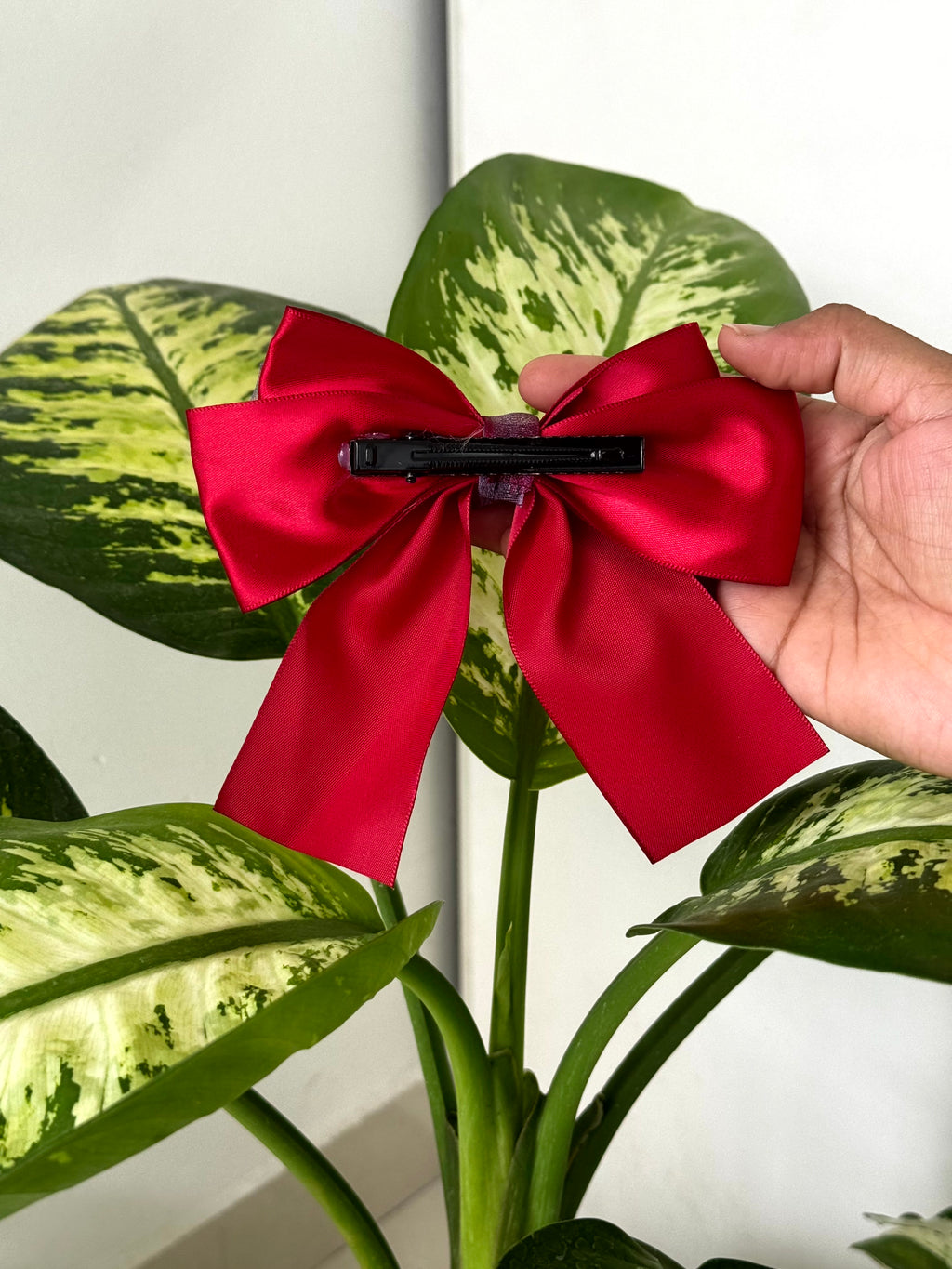 Layered Satin Bow Clip