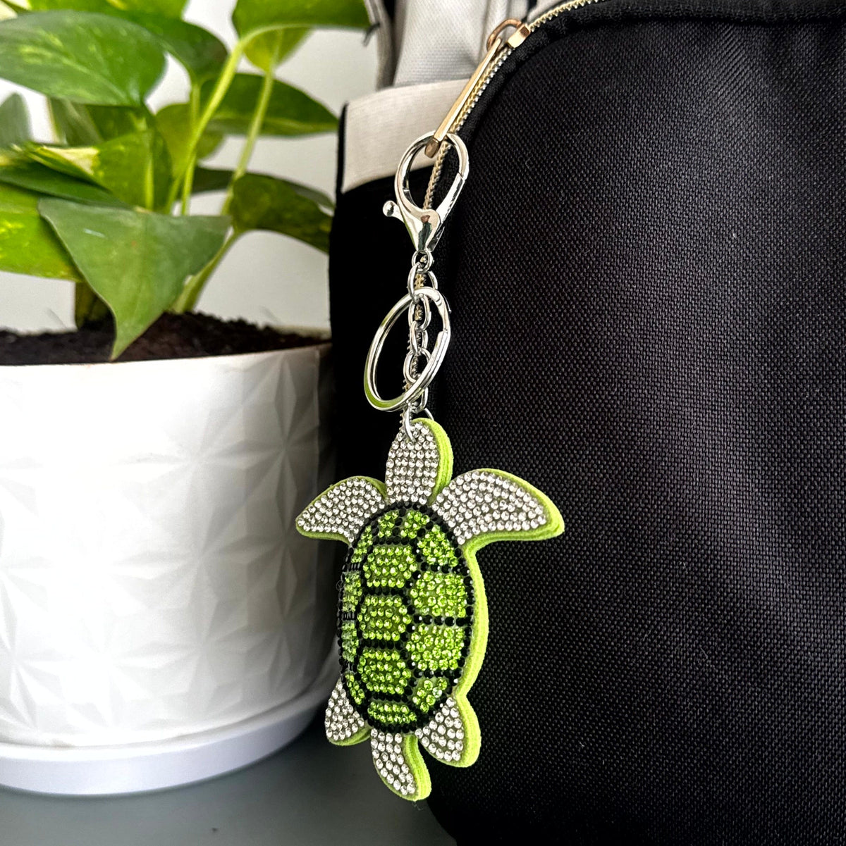 Turtle Rhinestone Keychain cum Bag Charm