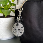 Black Beetle Rhinestone Keychain cum Bag Charm