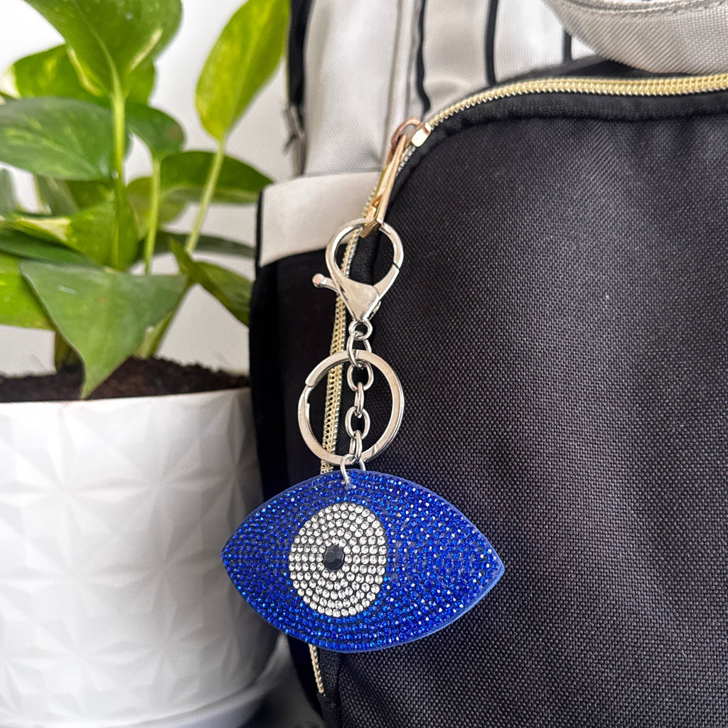 Evil EYE Rhinestone Keychain cum Bag Charm