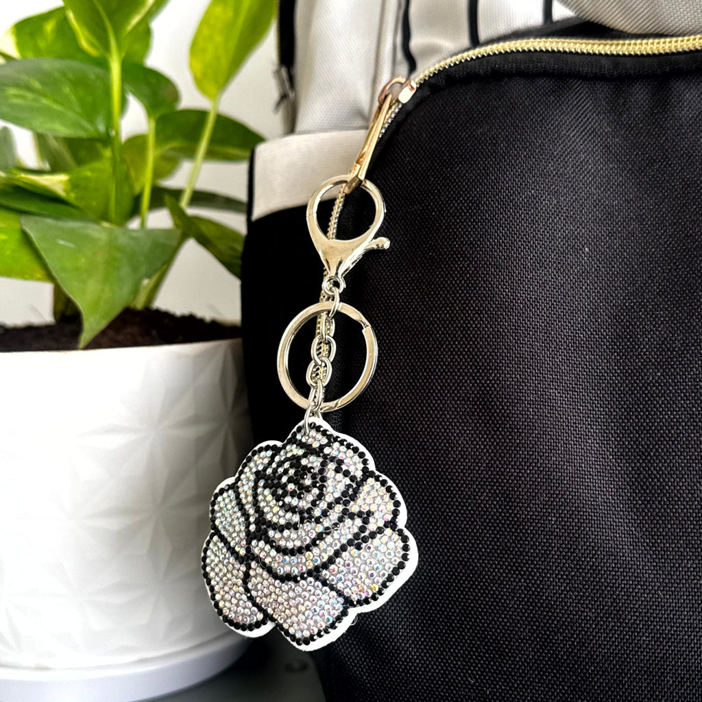 Rose Rhinestone Keychain cum Bag Charm