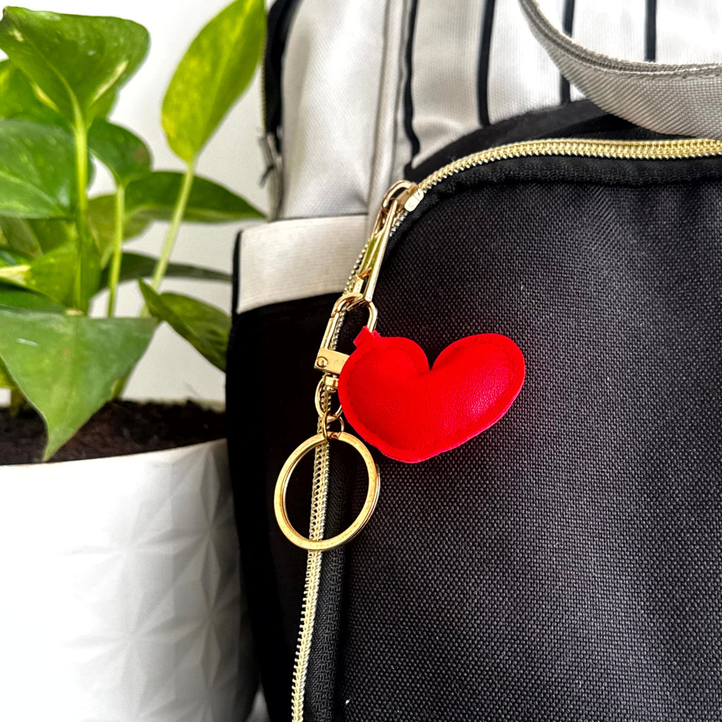 Leather Heart Keychain cum Bag Charm