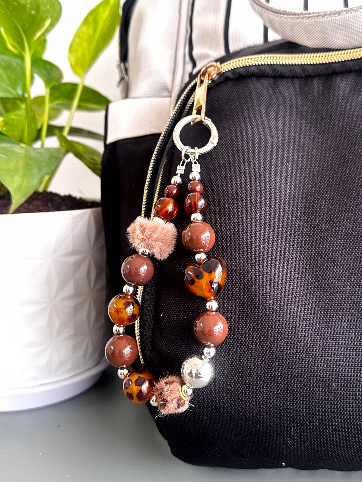 Cocoa Charm Beaded Phone Charm cum Bag Charm cum Keychain [charm holder included]