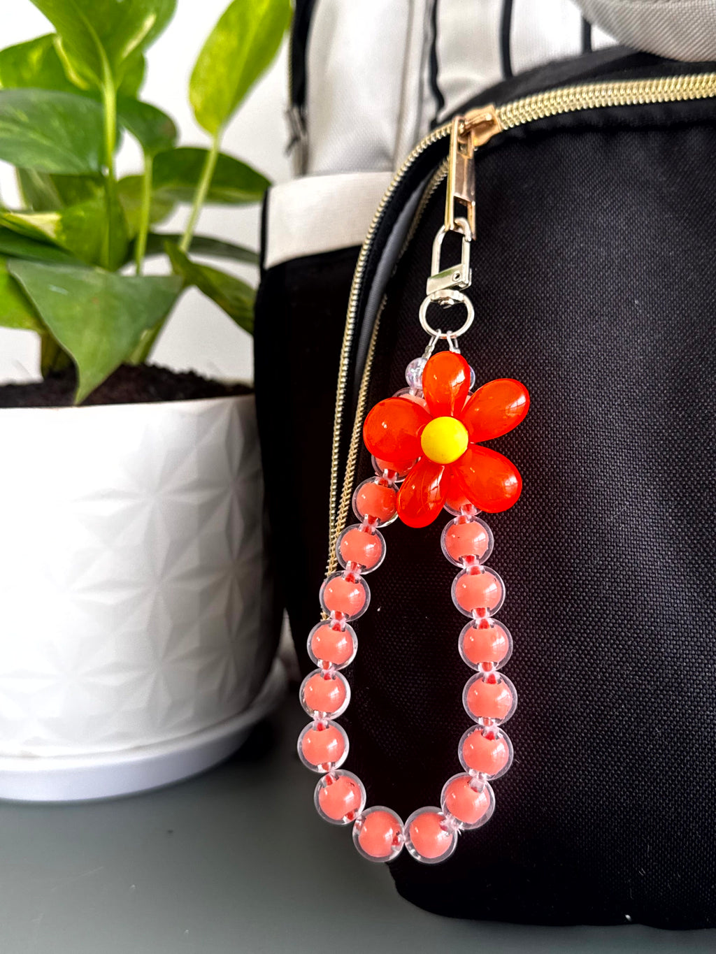 Bloom Beaded Phone Charm cum Bag Charm cum Keychain [charm holder included]