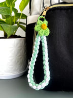 Daisy Macrame Phone Charm cum Bag Charm cum Keychain [charm holder included]