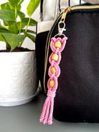 Macramé Beaded Knot Keychain cum Bag Charm