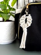 HeartKnot Macramé Keychain cum Bag Charm