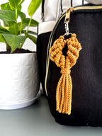 HeartKnot Macramé Keychain cum Bag Charm