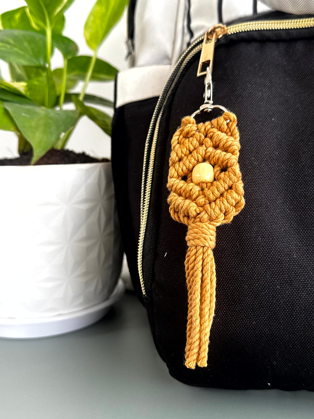 Macramé Bloom Keychain cum Bag Charm