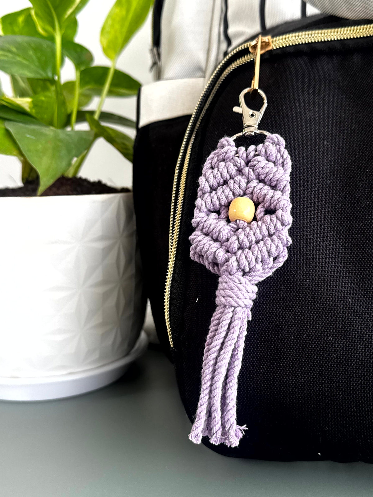 Macramé Bloom Keychain cum Bag Charm