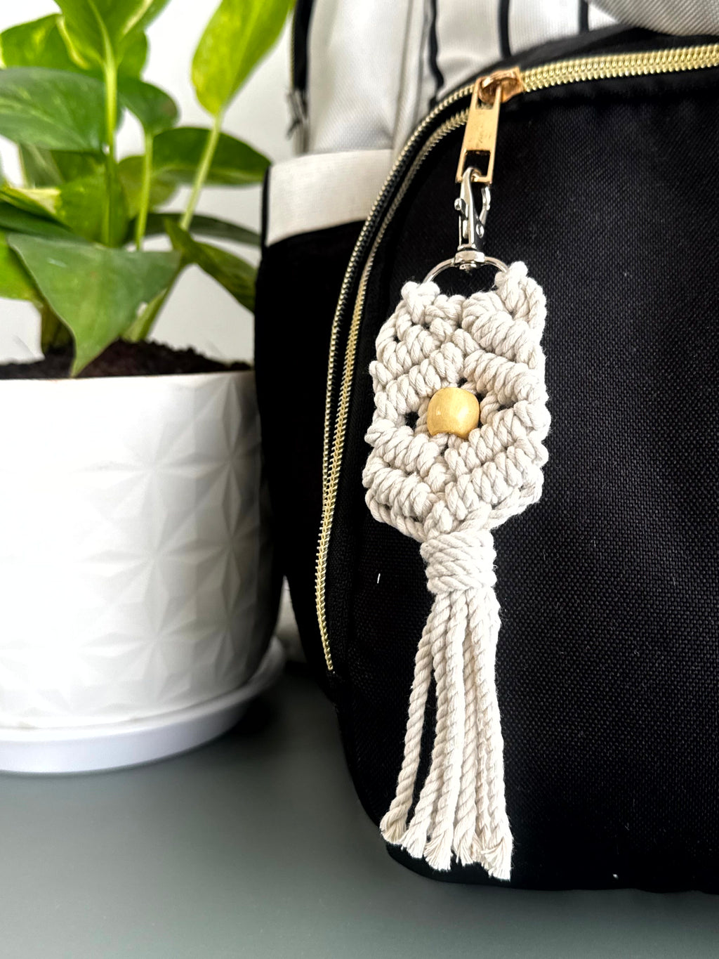 Macramé Bloom Keychain cum Bag Charm