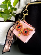Owl Charm Mini Pouch Bag Charm cum Keychain