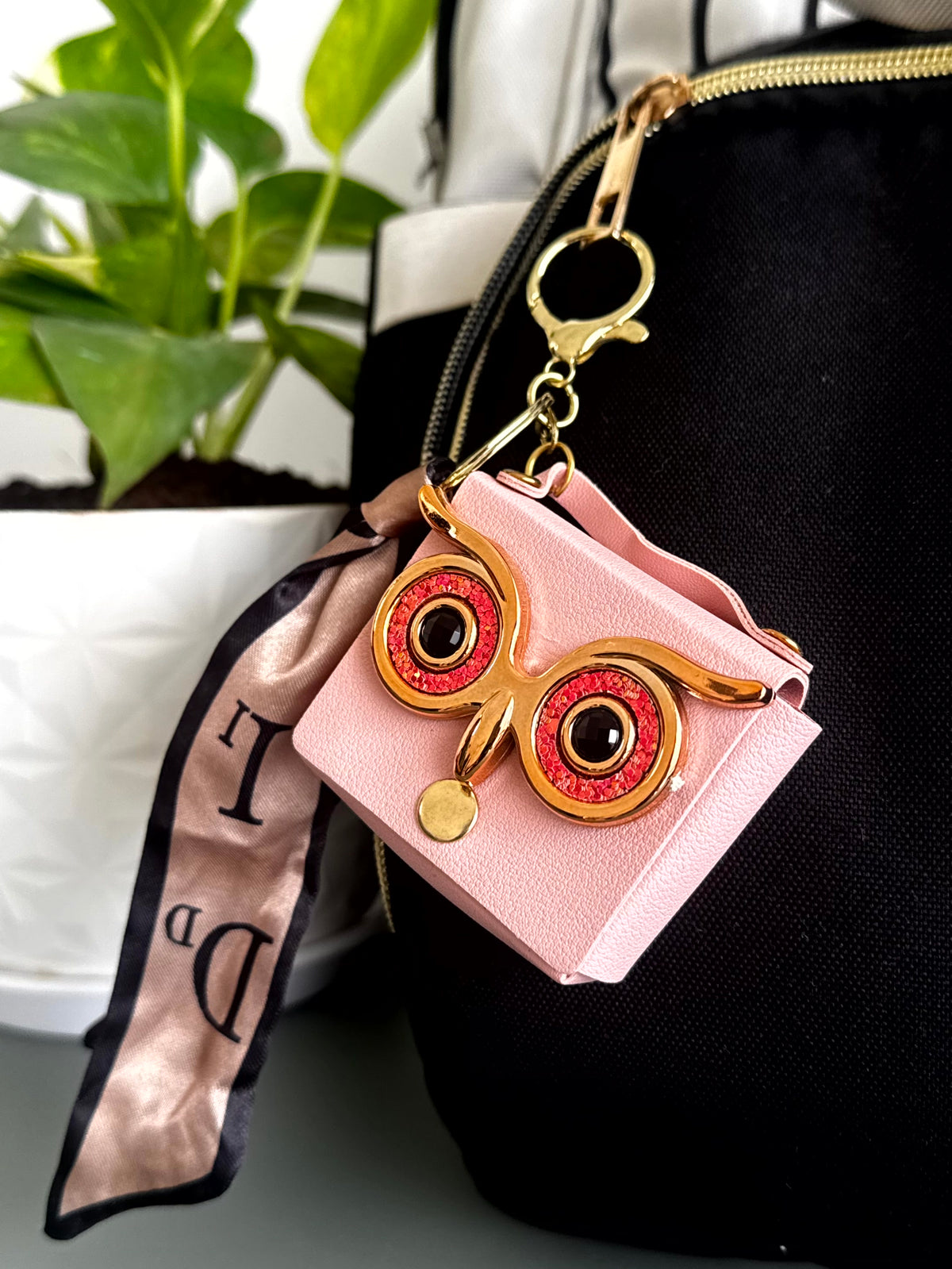 Owl Charm Mini Pouch Bag Charm cum Keychain