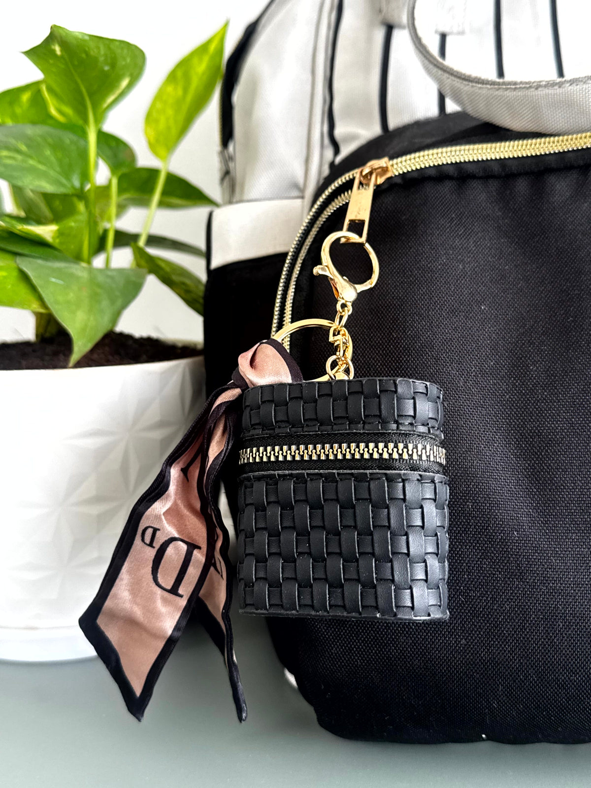 Luxe Weave Mini Pouch Keychain cum Bag Charm
