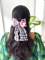 Plaid Sheer Bow Clip