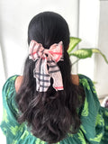 Plaid Sheer Bow Clip