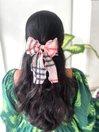 Plaid Sheer Bow Clip