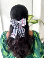 Plaid Sheer Bow Clip