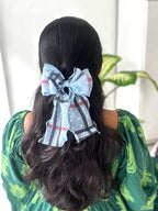 Plaid Sheer Bow Clip