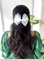 Sheer Pearl Charm Bow Clip
