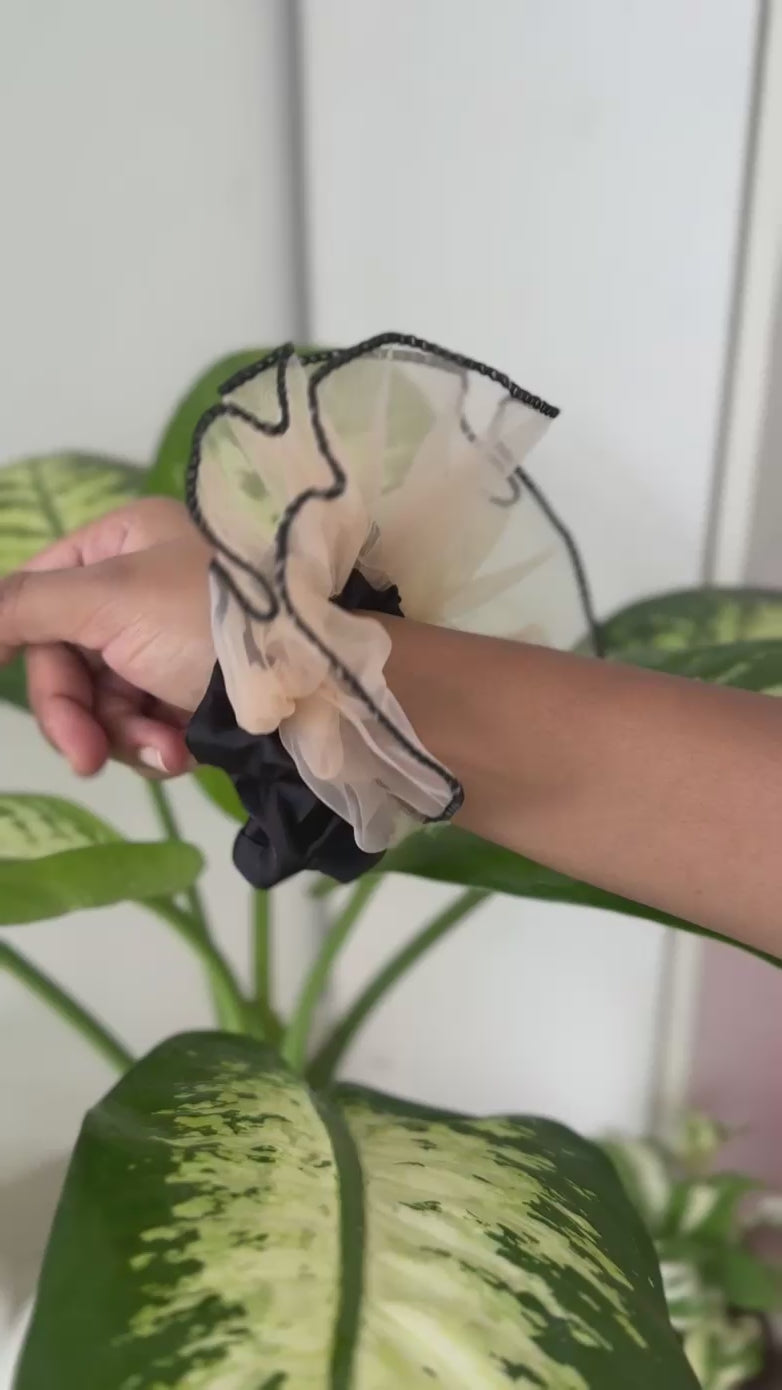 Mesh & Satin Scrunchie